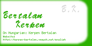 bertalan kerpen business card